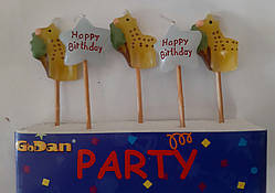 Свічки для бенто торта Жирафи та зірочки