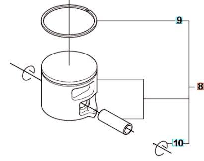 Поршень в комплекті до бензопили Husqvarna 560XP, 562XP (до 2014), фото 1