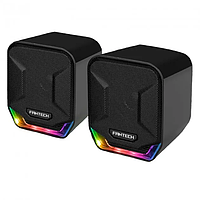 Колонки Fantech проводные для ПК ноутбука RGB USB/AUX комп'ютерна акустика GS202 Black