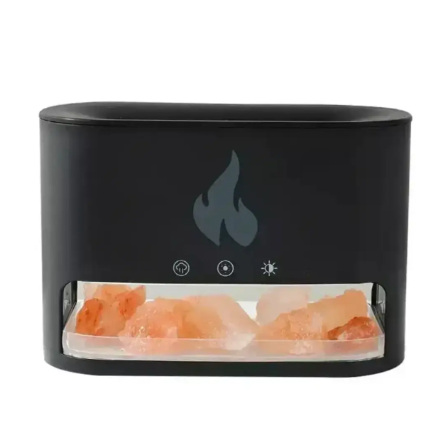 Зволожувач повітря з ефектом полум'я Aroma Diffuser сольова лампа з підсвічуванням нічник