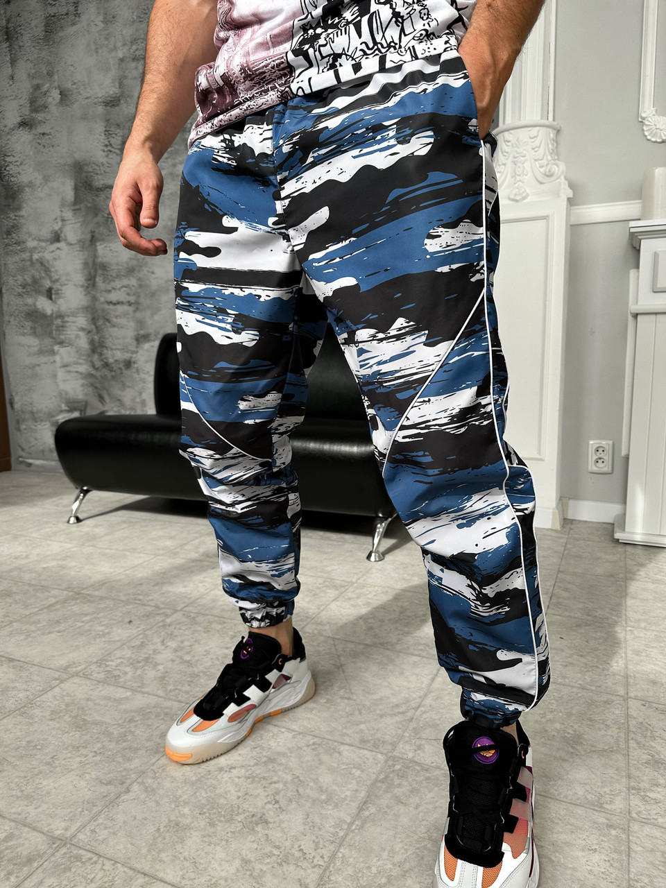 Спортивні штани чоловічі сині весна-осінь вільні Kadr, фото 1