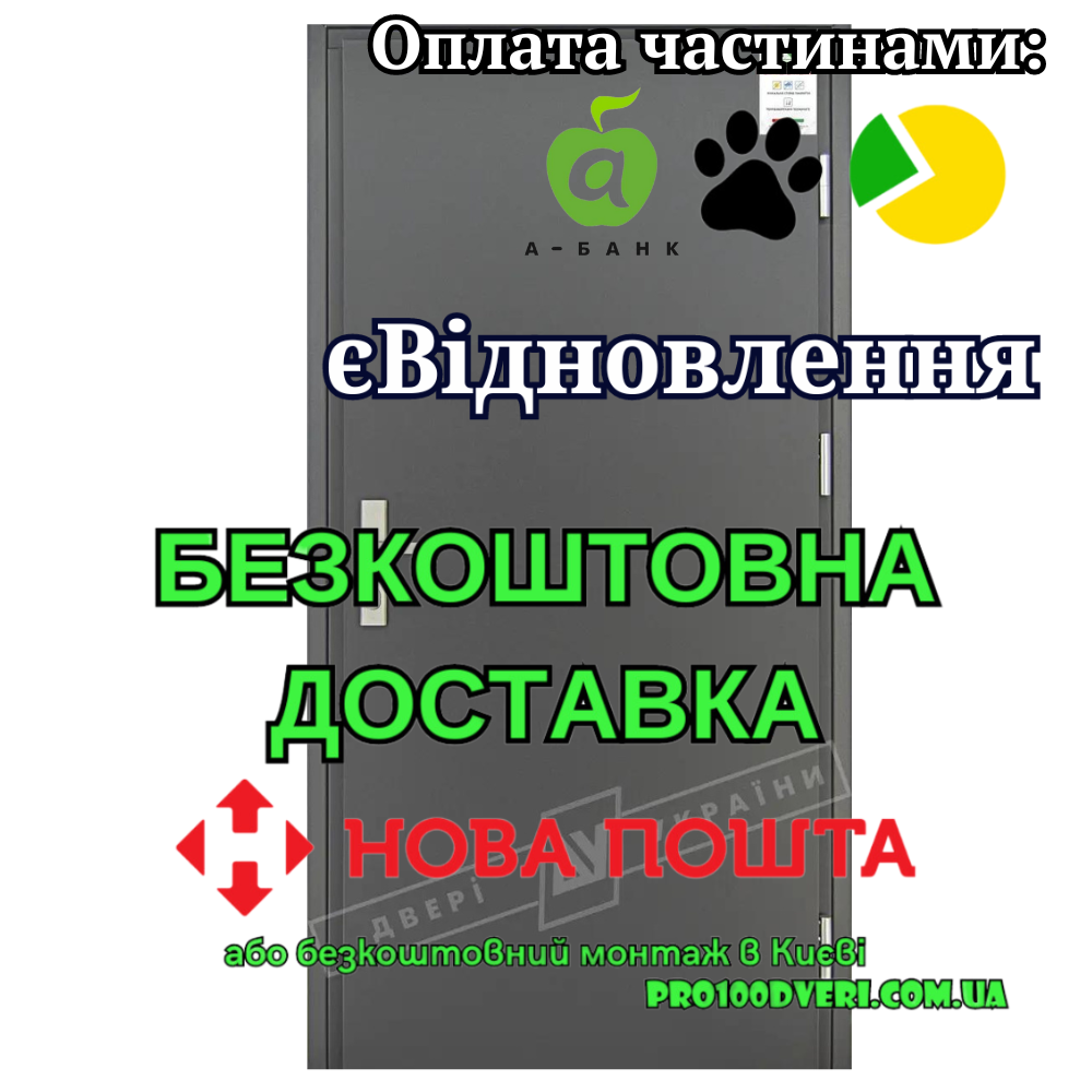 Вхідні двері з терморозривом модель ФЛЕШ серія GRAND HOUSE 73 mm, Двері України