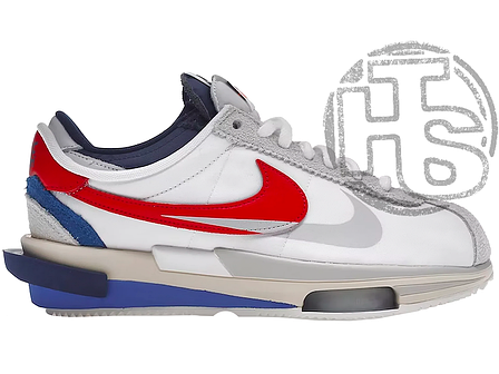 Чоловічі кросівки Nike Zoom Cortez SP Sacai White University Red Blue ALL10874, фото 1