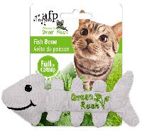 Игрушка для кошек рыбка-косточка с кошачьей мятой, AFP 2419, 14 x 6 x 2.5 см, белый