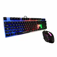 Проводная игровая клавиатура с подсветкой LED GAMING KEYBOARD + Мышь Linmony M-350