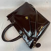 Сумка жіноча "Бона" натуральна шкіра, шоколадний глянець, фото 5