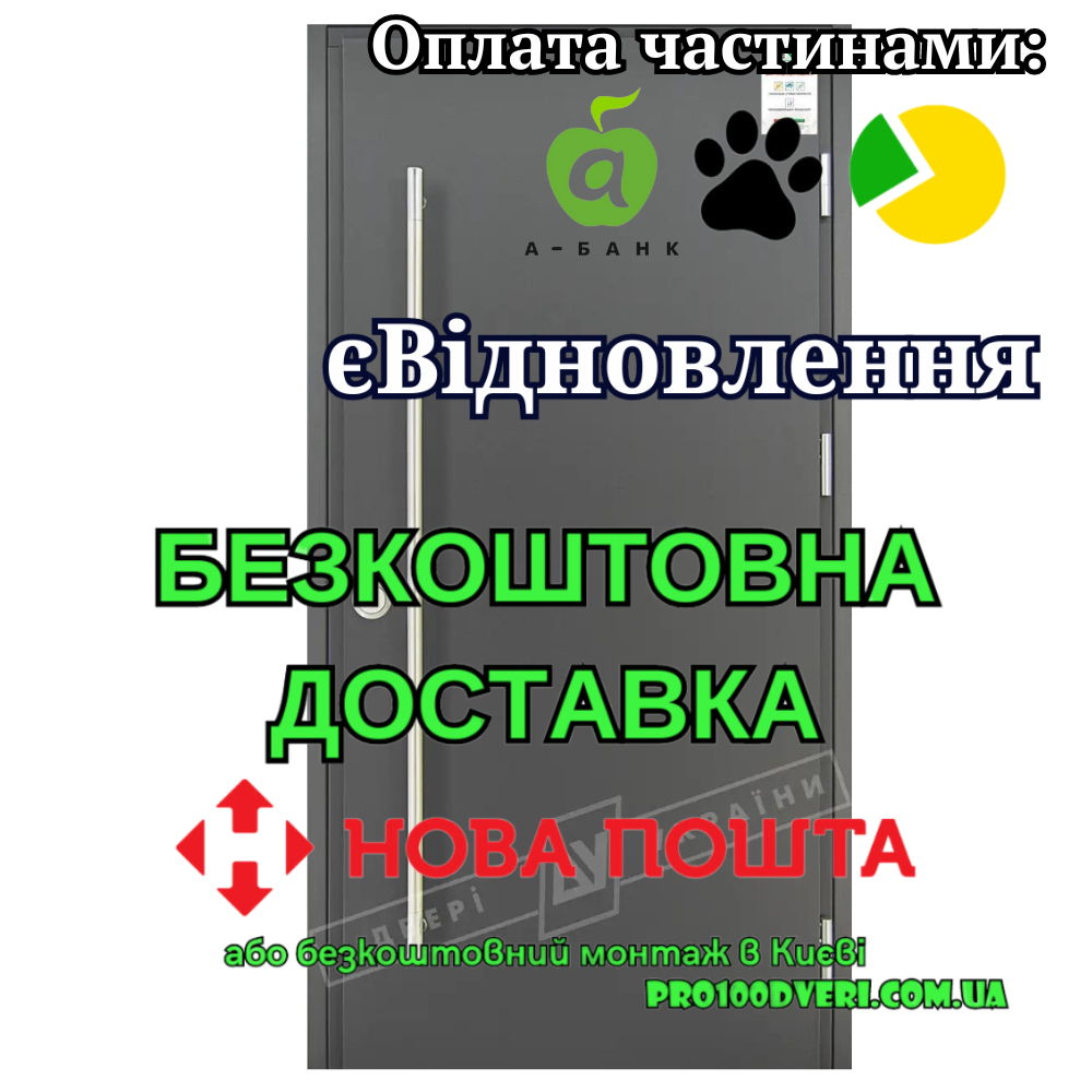 Вхідні двері з терморозривом модель ФЛЕШ серія GRAND HOUSE 73 mm, Двері України, ручка труба, фото 1