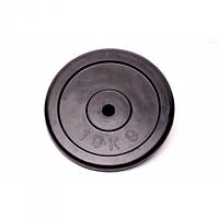 Диск домашній гумовий чорний Fitnessport RCP10-10 кг