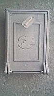 Дверка печная зольная чугунная "Огонь" 160*235 мм (вес - 4 кг)