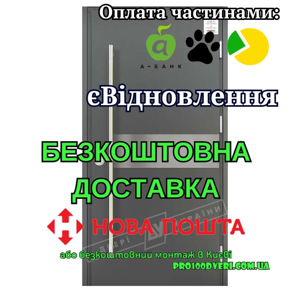 Вхідні двері з терморозривом модель МОДЕЛЬ 9 серія GRAND HOUSE 73 mm, Двері України, ручка труба