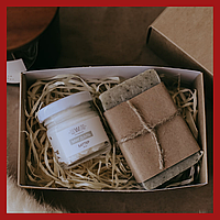 Небольшой продарочный набор для женщины органическая косметика COMPLIMENT мыло, крем-баттер с ароматом миндаля
