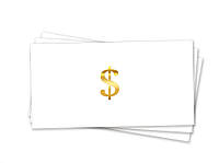 Конверт для денег "знак доллара" (тиснение золотой фольгой)