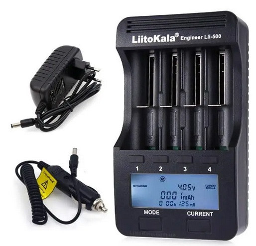 Зарядний пристрій LiitoKala Lii-500 + АВТОЗАРЯДКА (для Li-ion/ NiMH/ NI-Cd)