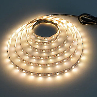 Светодиодная LED лента с USB, 5м, Теплый белый / Гибкая диодная подсветка для дома / Неоновая лед лента для мебели