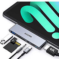 СТОК GIISSMO USB C Hub Док-станция 6-в-1, серебристый