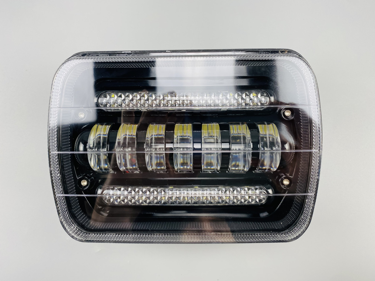 Світлодіодний прожектор фара, передні фари для вантажівок Фара LED прямокутна 70W + DRL, фото 1