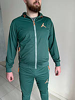 Мужской ластиковый спортивный костюм Jordan Зеленый, S