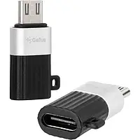 Адаптер Gelius OTG MicroUSB to Type-C GP-OTG007 Black/Gray