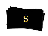 Конверт для денег "знак доллара" (тиснение золотой фольгой на черном)