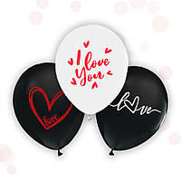 Латексні повітряні кульки 12" (30см.) "Love" асорті ТМ "Твоя Забава"  50шт.