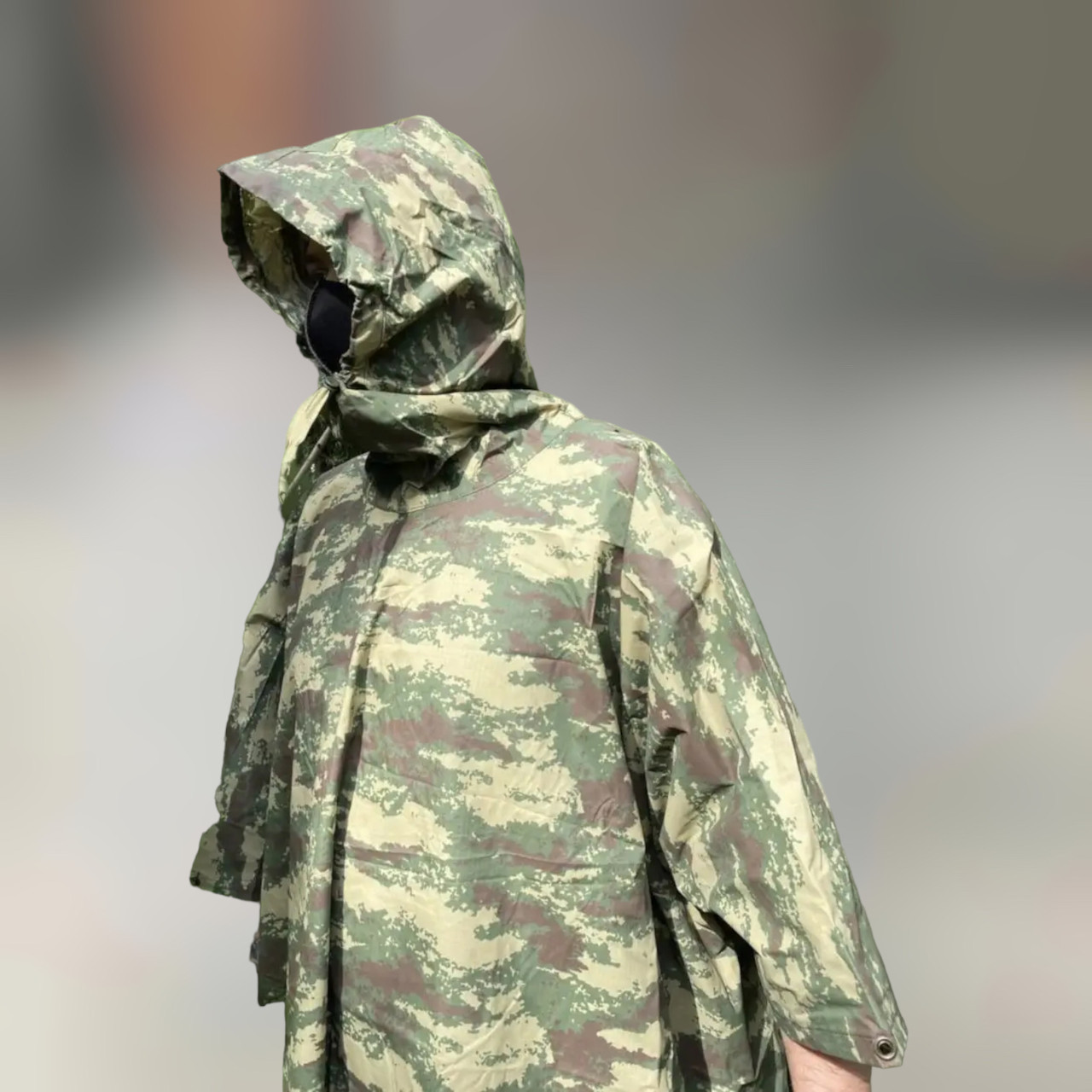 Маскувальний плащ-намет, турецький камуфляж, водовідштовхувальний плащ для військових, плащ намет армійський, Військовий дощовик, фото 1