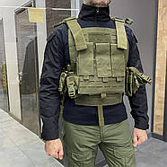 Плитоноска з підсумками - 8 шт, темна Олива, зразка НАТО, із системою Molle, plate carrier molle placard, фото 2