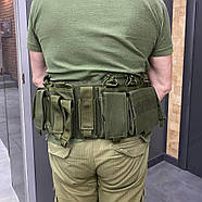 Варбелт з 20 підсумками (варбелт) Yakeda, Олива, тактичний бойовий пояс із системою Моллі, розгрузка поясна, фото 7