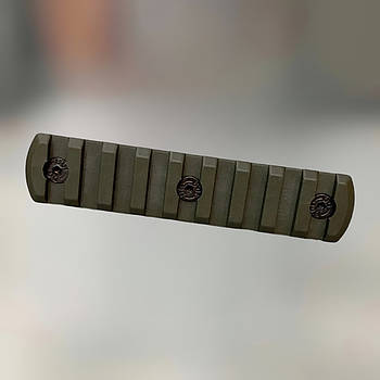 Планка Picatinny для кріплення на M-LOK, Олива, DLG TACTICAL (DLG-112-green) 9 Slots, планка Пікатінні для M-LOK 9 слотів