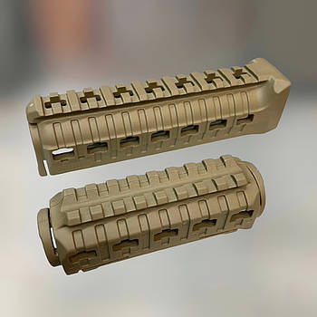 Цівка на АК 47/74 DLG TACTICAL (DLG-099-beige) полімерна, колір Койот, 2 планки picatinny з кріпленням M-LOK