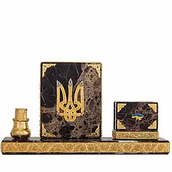 Настільний письмовий набір «Історична Україна» (мармур, метал, позолота, емалі, каміння)