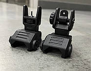 Мушка та цілик низькі, DLG TACTICAL (DLG-166), колір Чорний, знімні на Picatinny, відкидні, фото 2