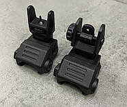 Мушка та цілик низькі, DLG TACTICAL (DLG-166), колір Чорний, знімні на Picatinny, відкидні, фото 3