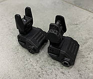 Мушка та цілик низькі, DLG TACTICAL (DLG-166), колір Чорний, знімні на Picatinny, відкидні, фото 4