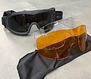 Маска балістична Swiss Eye F-Tac, Чорна, Лінзи: прозорі, помаранчеві, затемнені, тактичні окуляри (18826), фото 4
