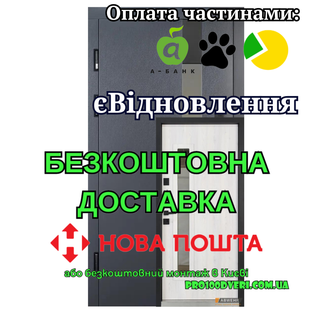 Вхідні двері з терморозривом модель Tower 527 комплектація TERMIX сірі, ABWEHR