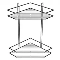 Поличка кутова в ванну кімнату металева 2-х ярусна (13896339)