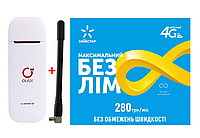 USB модем/роутер WI-FI 3G/4G LTE Olax U90H+Безлімітний стартовий пакет Київстар інтернет+ Антена 4db