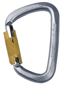 Карабін з муфтою Singing Rock D Steel Triple Lock (Silver)