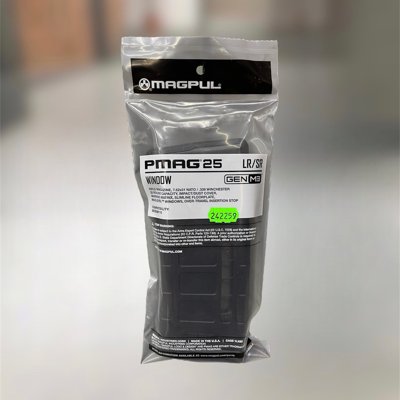 Магазин для AR10 Magpul Чорний із вікном на 25 п PMAG 25 GEN M3 SR25/M110 7.62x51mm / .308 Winchester (MAG292), фото 1