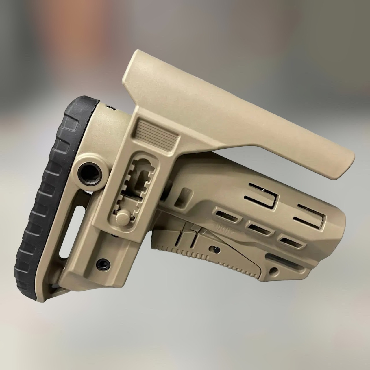 Приклад (база) DLG TBS COMPACT DLG-130-052-beige, Койот, Mil-Spec, з високим підщічником 4 см, антабки, фото 1