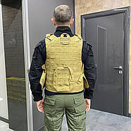 Плитоноска з підсумками 6 шт, швидке скидання на дроті, Койот, із системою Моллі, plate carrier molle placard, фото 2