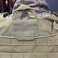 Плитоноска з підсумками 6 шт, швидке скидання на дроті, Койот, із системою Моллі, plate carrier molle placard, фото 8