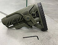 Приклад (база) FAB Defense GLR-16 CP-G з регульованою щокою для AR15/M16. Колір — Олива (MIL-SPEC, Com-SPEC), фото 5