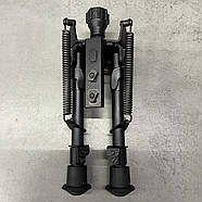 Сошки Harris Bipod S-BRM-MLOK, 152-229 мм, шарнірна база, підпружинені ніжки з гумовими наконечниками, фото 6