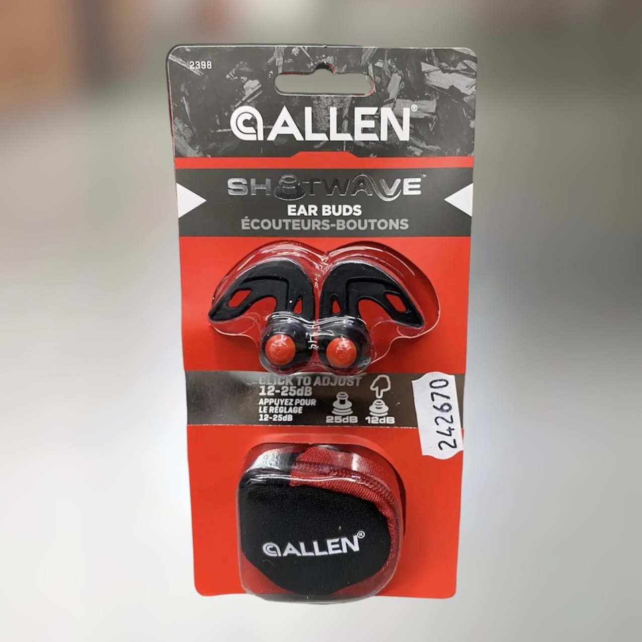Беруші Allen Shotwave Earbud, з клапаном, силікон, два рівні пасивного шумозаглушення 12 / 25 дБ, бервуха