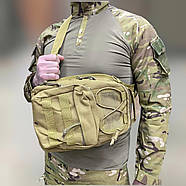 Сумка тактична на Моллі через плече Yakeda, Койот, підсумок тактичний з ременем через плече, фото 2