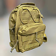 Сумка тактична на Моллі через плече Yakeda, Койот, підсумок тактичний з ременем через плече, фото 3