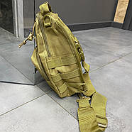 Сумка тактична на Моллі через плече Yakeda, Койот, підсумок тактичний з ременем через плече, фото 4