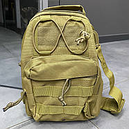 Сумка тактична на Моллі через плече Yakeda, Койот, підсумок тактичний з ременем через плече, фото 5