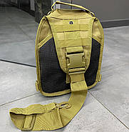 Сумка тактична на Моллі через плече Yakeda, Койот, підсумок тактичний з ременем через плече, фото 6